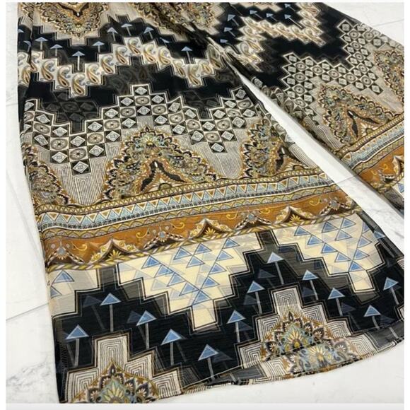 New MISA Los Angeles Pia Wide Leg Pants In Alhambra Mosaic Semi Sheer Boho Chic - Picture 6 of 9